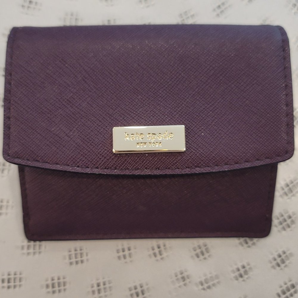 Kate Spade Wallet Saffiano Red Wine Leather